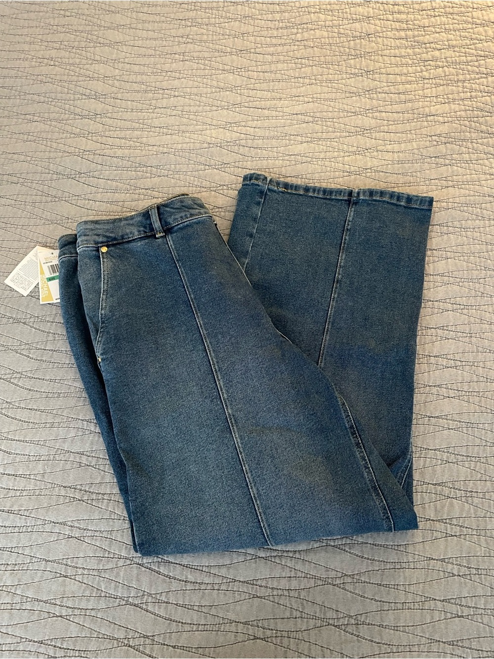 NWT Michael Kors Medium Wash Wide Leg Jeans Size 16